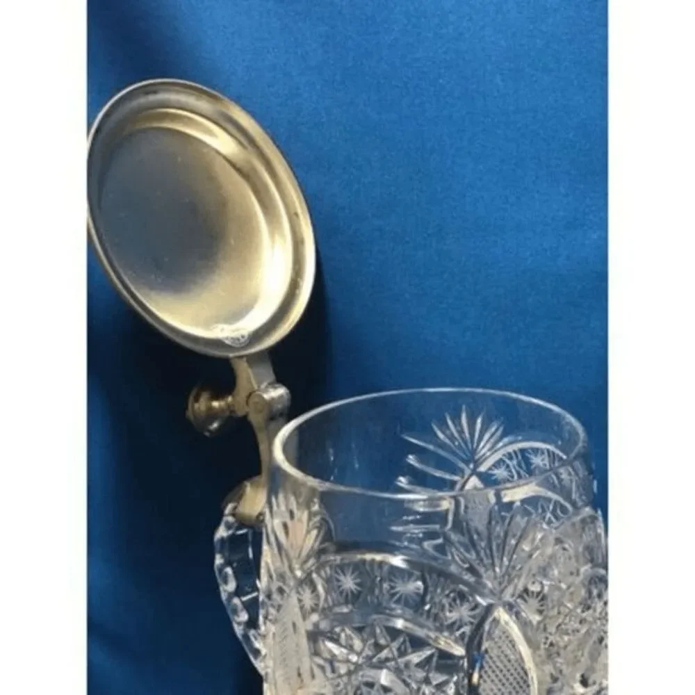 Rein Zinn beer mug crystal putter lid 5 tall,3.5 wide large